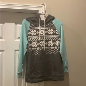 Mint Green/DarkGrey Winter Hoodie